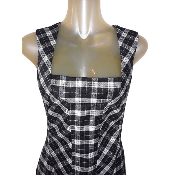 Dolce & Gabbana Sz 42 Vintage 1996 Black & White Tartan Plaid Dress - Picture 2 of 13
